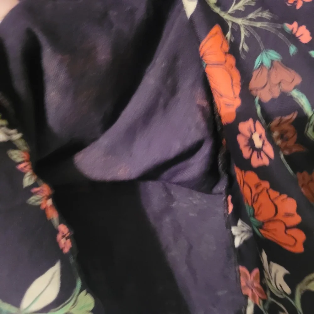 Free People Floral Black Long Sleeve Women's Top Size Large - Picture 8 of 10